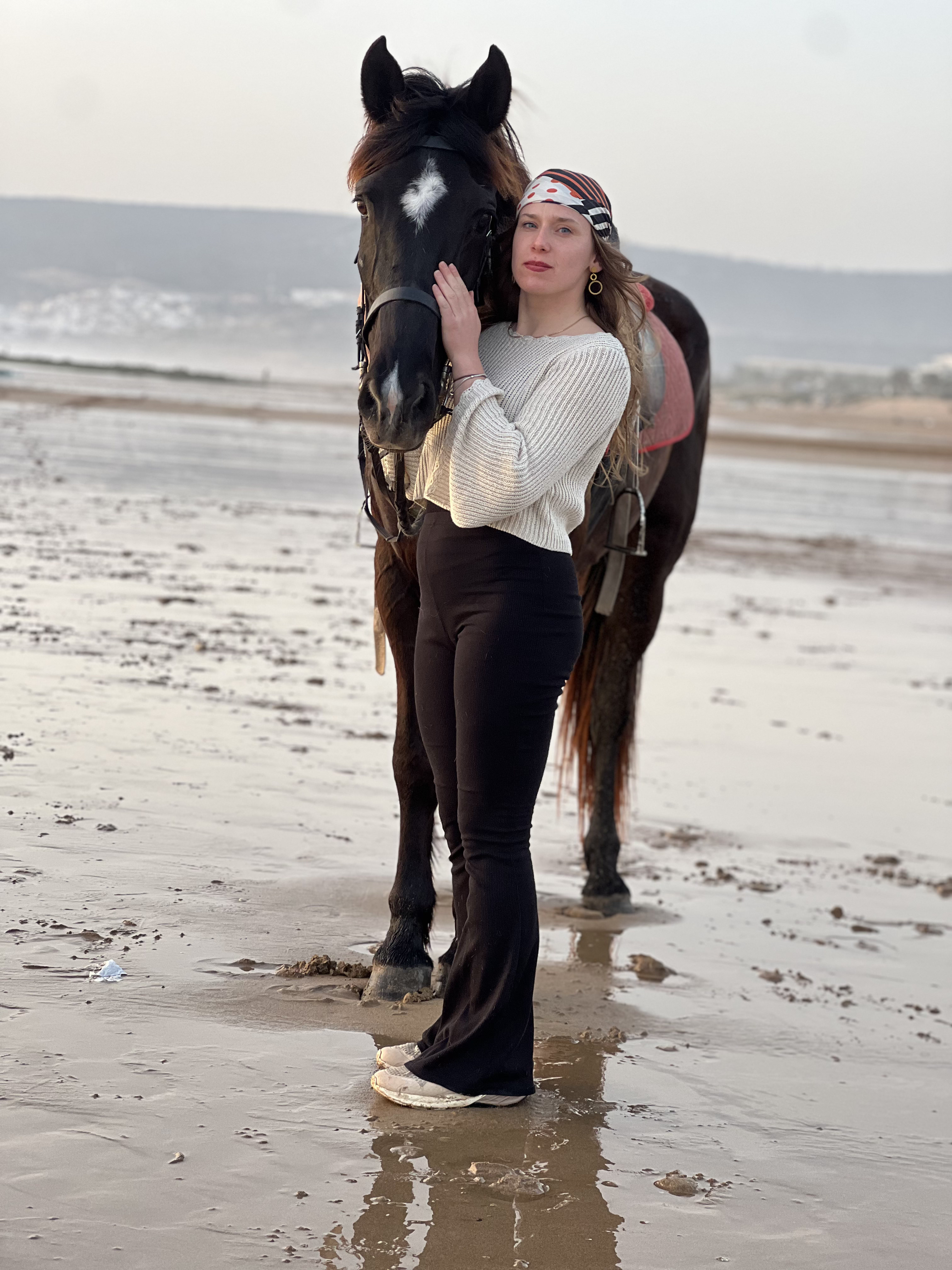 Dramatic coastal cliff trail on horseback
